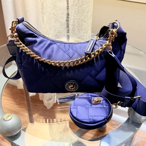 Kurt Geiger Navy Blue Shoulder Bag with Gold Accents - Picture 2 of 7